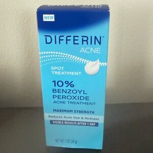 NWT Differin Acne Spot Treatment 10% Benzoyl Peroxide Maximum OTC Strength